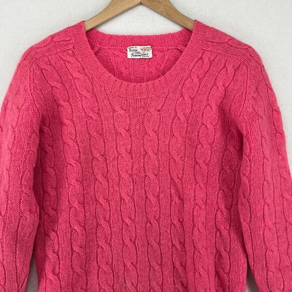 DEANS OF SCOTLAND Sweater S TRIMINGHAMS BERMUDA Cable Shetland Wool Pink HK VTG - Picture 3 of 13